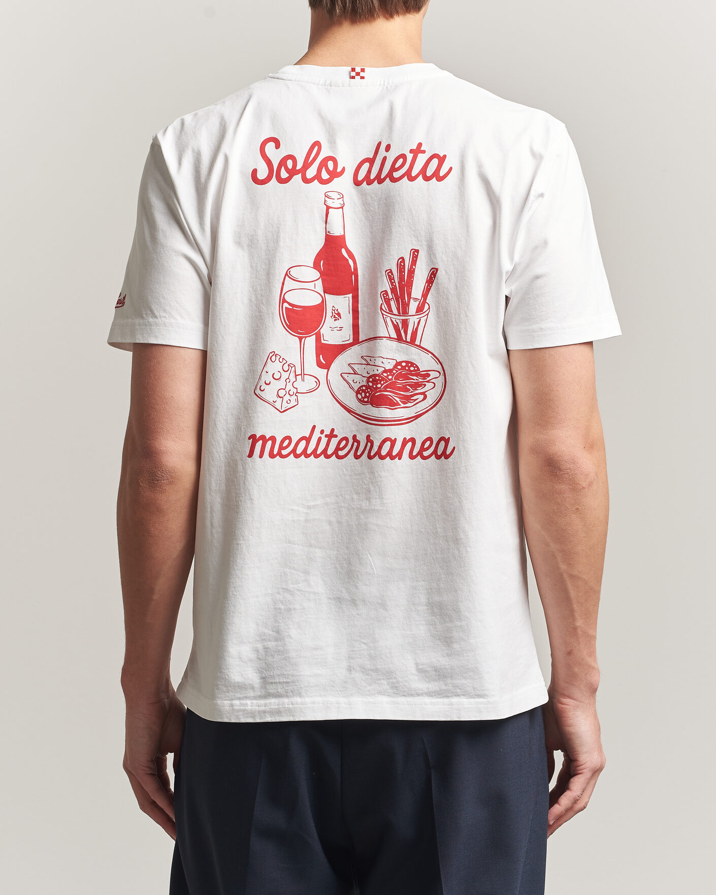 Uomini | T-shirt | MC2 Saint Barth | Back Printed Cotton T-Shirt Dieta Mediterranea