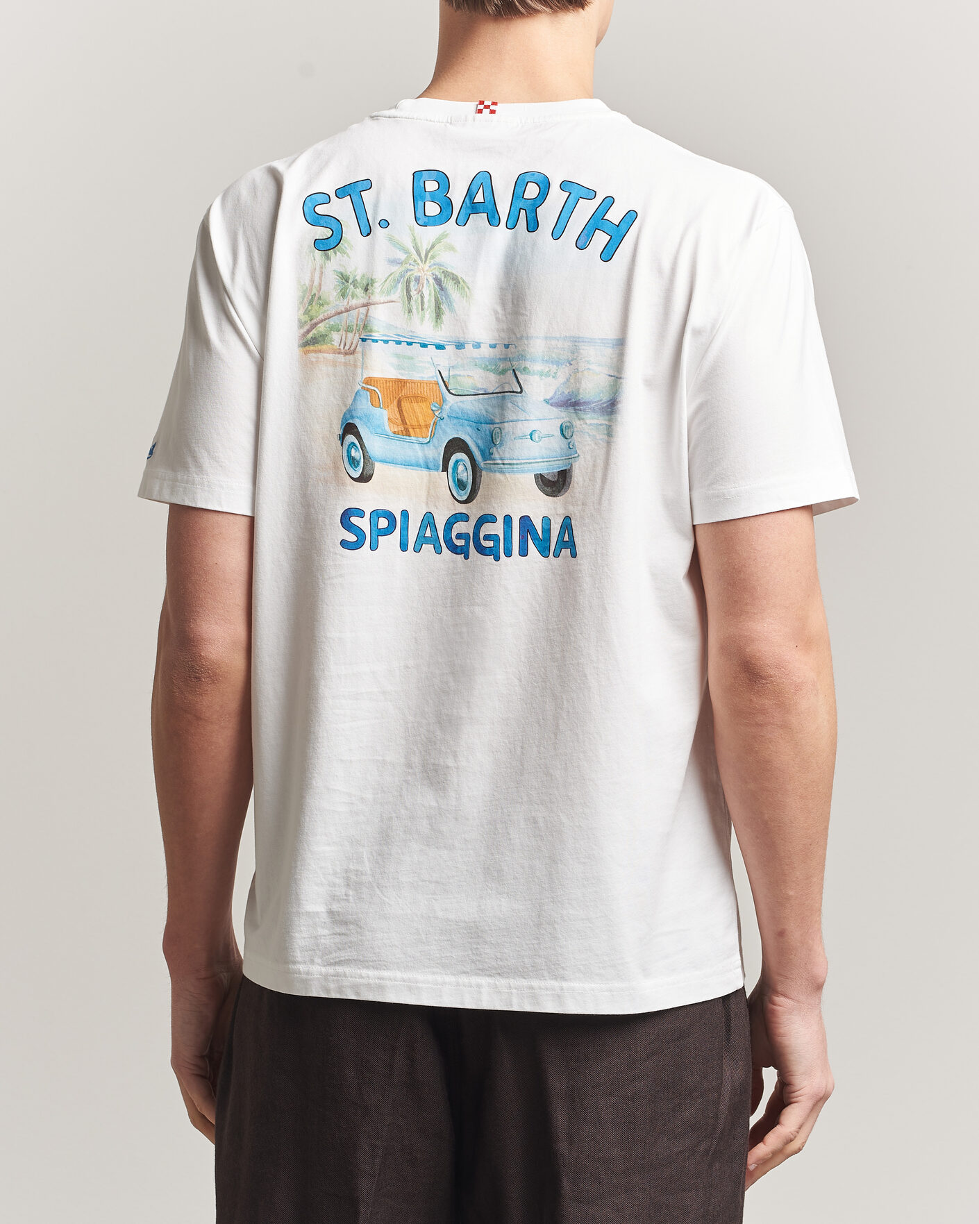 Uomini | T-shirt | MC2 Saint Barth | Back Printed Cotton T-Shirt Spiaggina