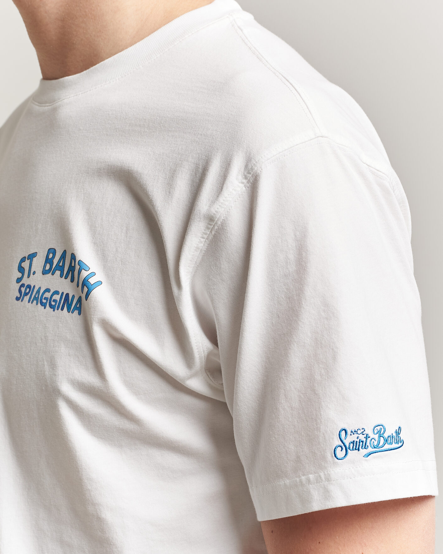 Uomini | T-shirt | MC2 Saint Barth | Back Printed Cotton T-Shirt Spiaggina