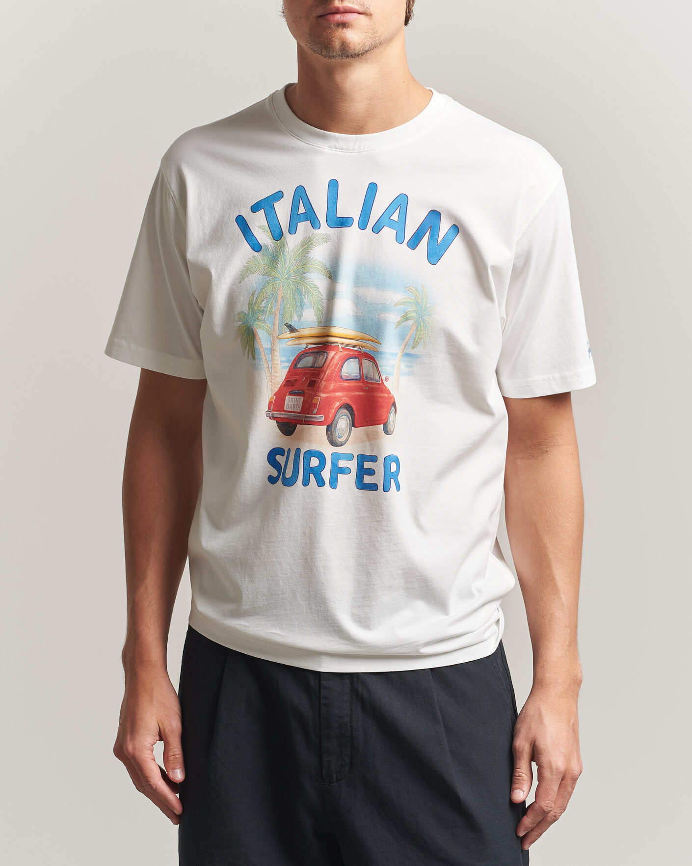 Uomini | T-shirt | MC2 Saint Barth | Printed Cotton T-Shirt Italian Surfer