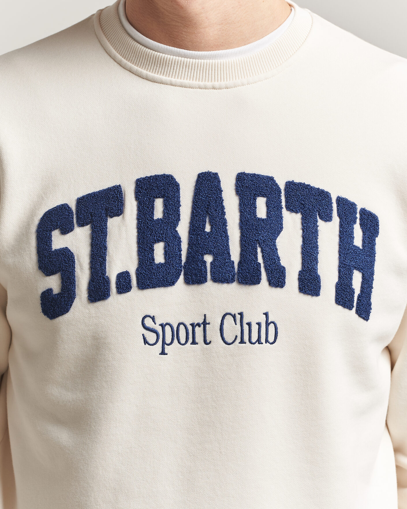 Uomini | Maglieria | MC2 Saint Barth | Terry Cotton Logo Sweatshirt Off White