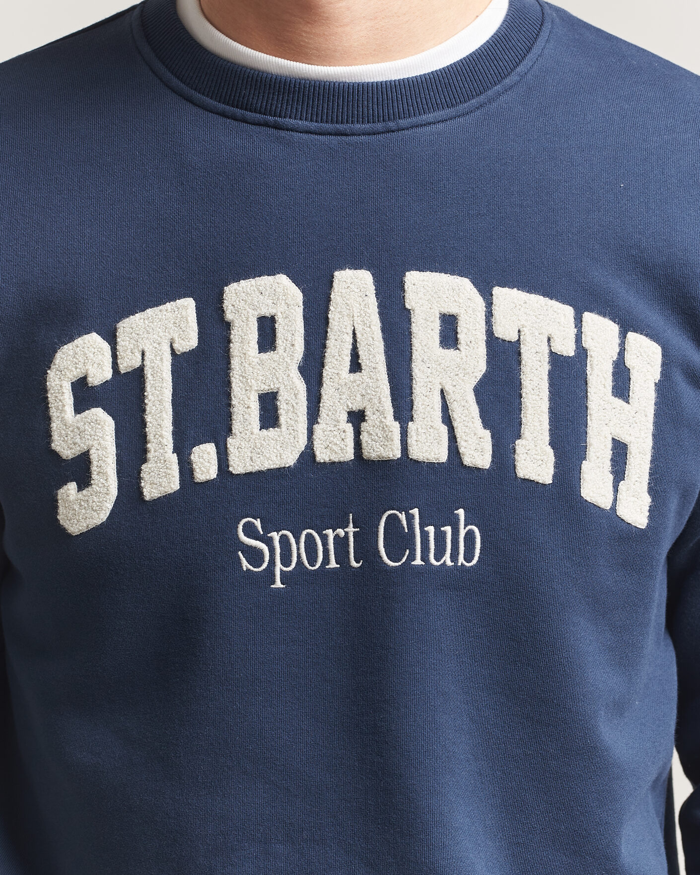 Uomini | Maglieria | MC2 Saint Barth | Terry Cotton Logo Sweatshirt Navy