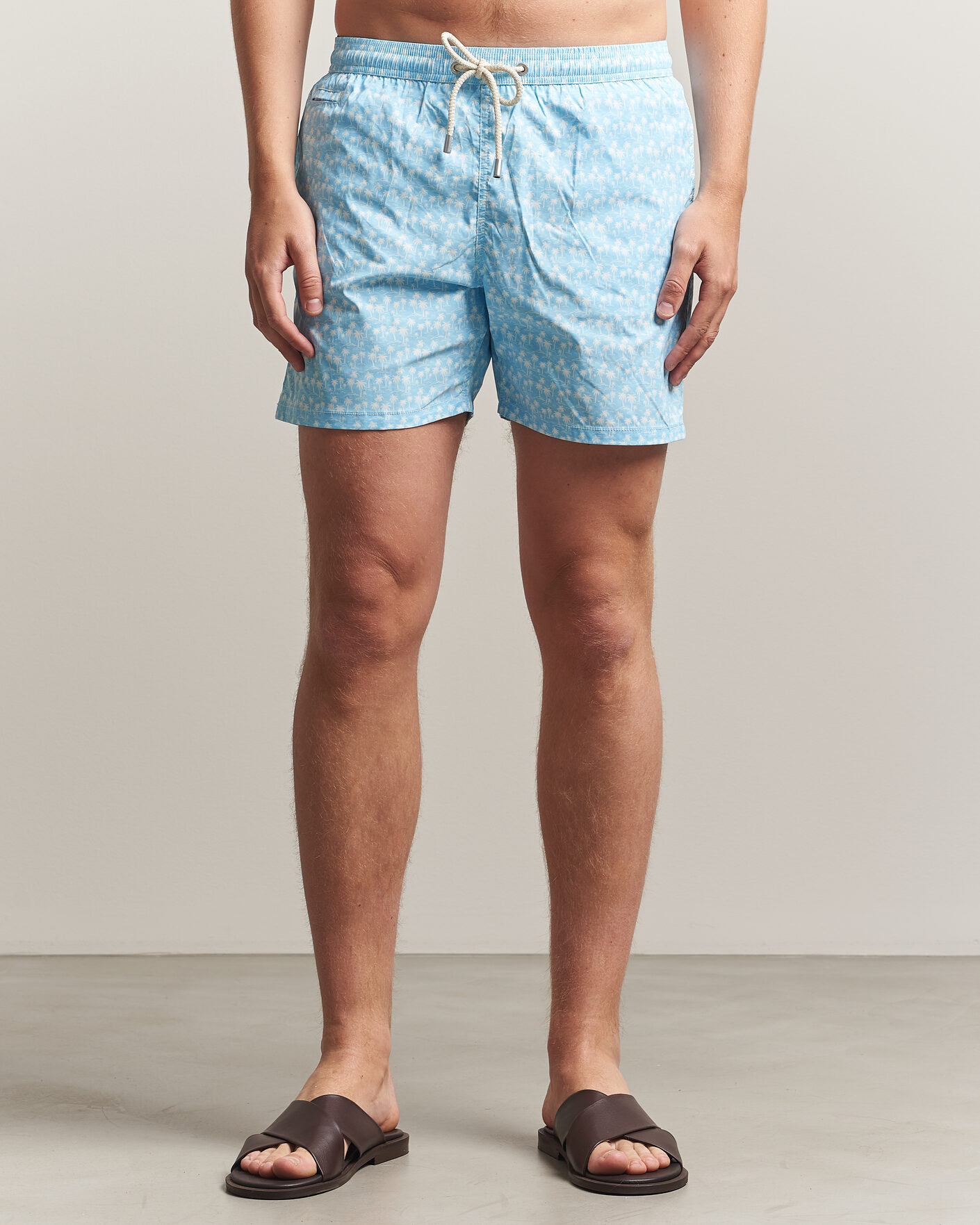 Uomini | Costumi da bagno | MC2 Saint Barth | Printed Swim Shorts Blue Palms