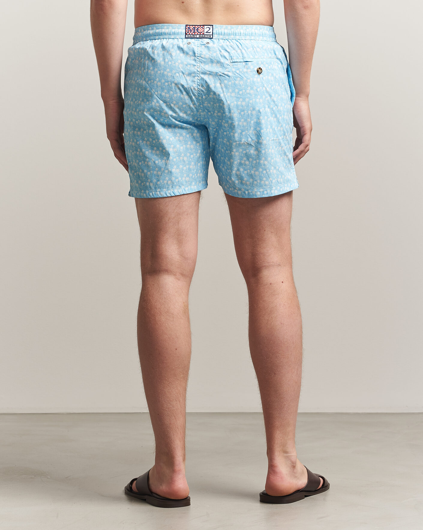 Uomini | Costumi da bagno | MC2 Saint Barth | Printed Swim Shorts Blue Palms
