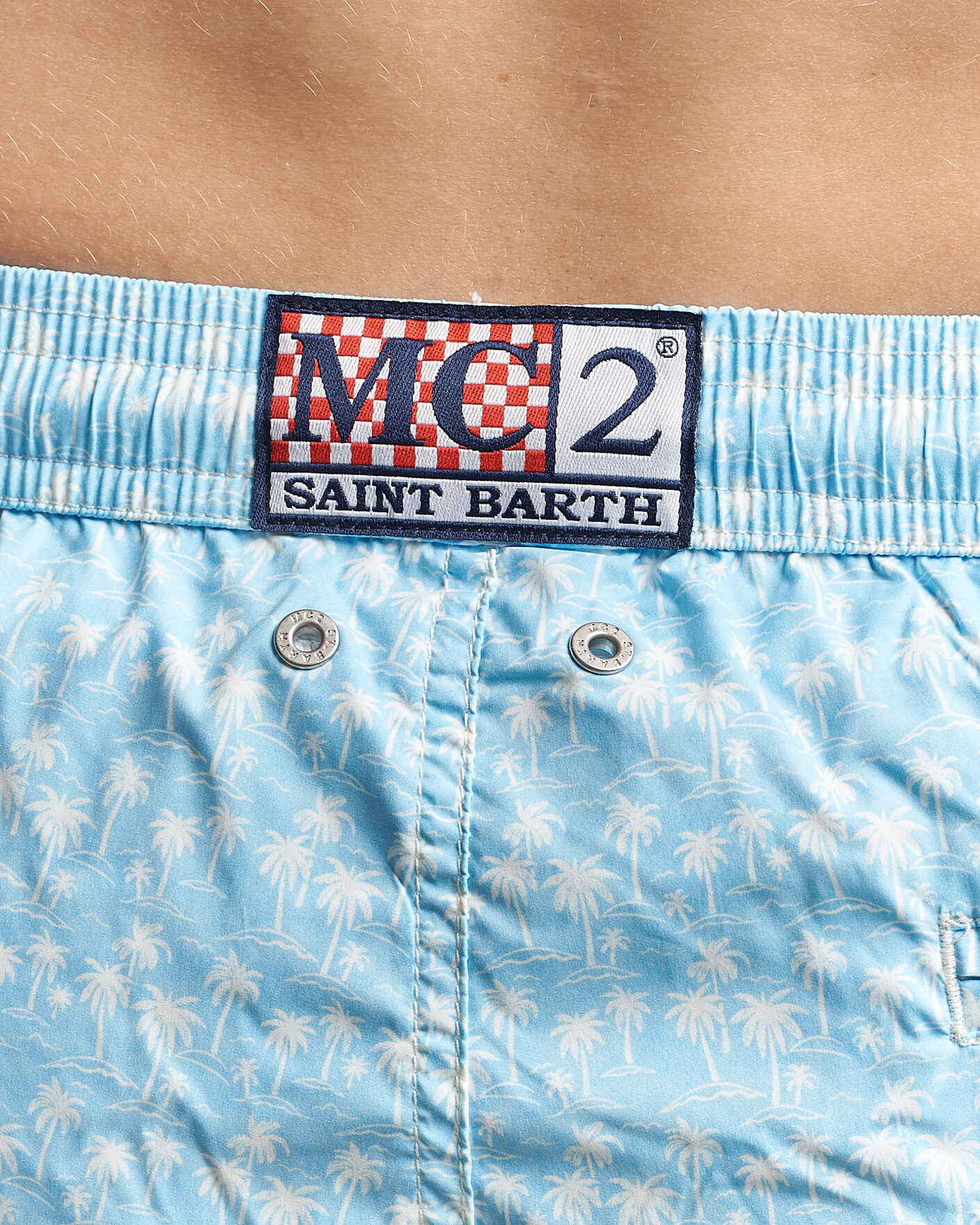Uomini | Costumi da bagno | MC2 Saint Barth | Printed Swim Shorts Blue Palms