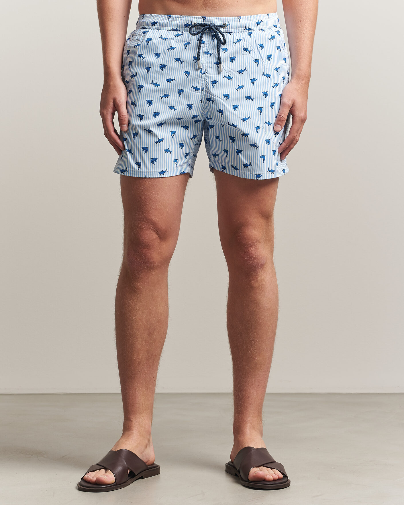 Uomini | Costumi da bagno | MC2 Saint Barth | Printed Swim Shorts Blue Sharks