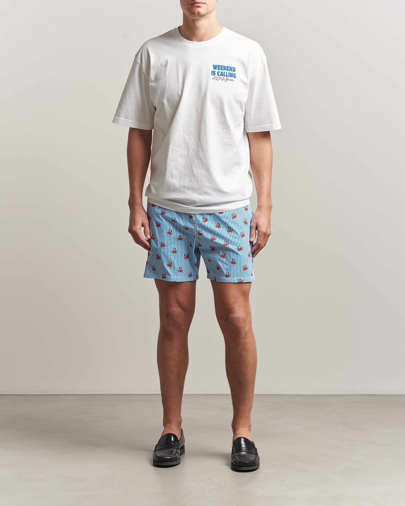 Uomini | Costumi da bagno | MC2 Saint Barth | Printed Swim Shorts Blue Crabs