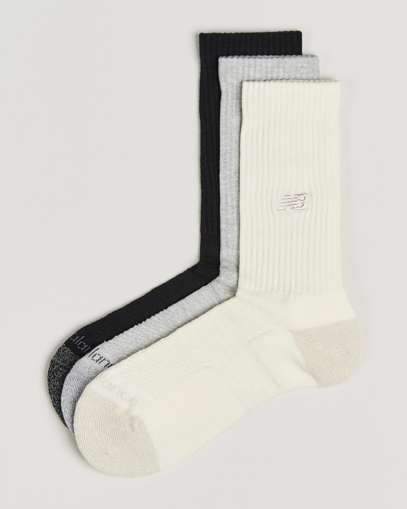 Uomini | Biancheria intima | New Balance | 3-Pack Active Premium Crew Socks Black/White/Grey