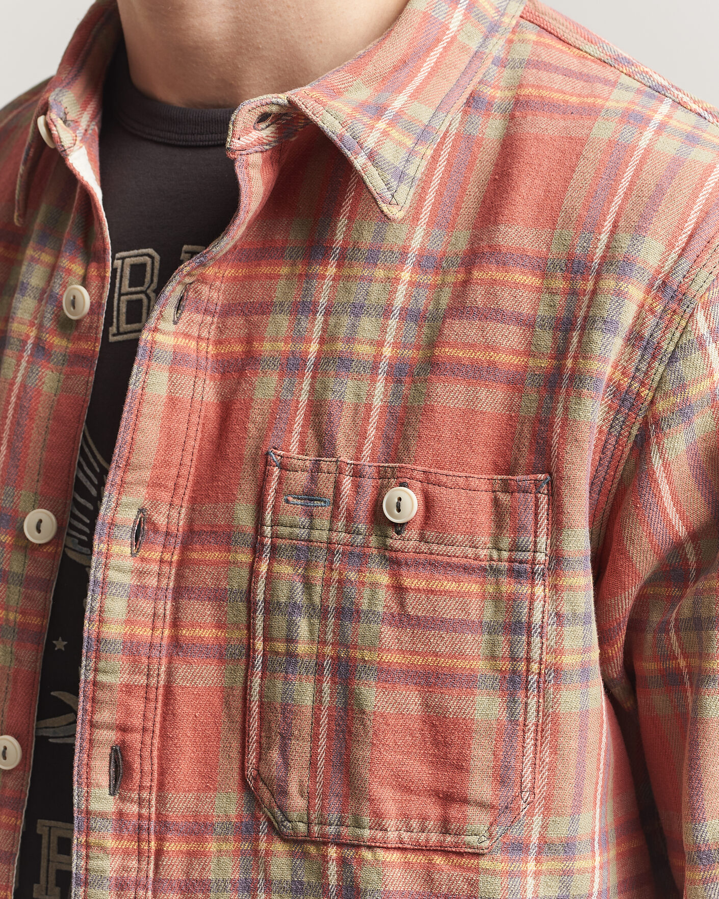 Uomini | Camicie | RRL | Cameron Double Pocket Shirt Red/Blue Check