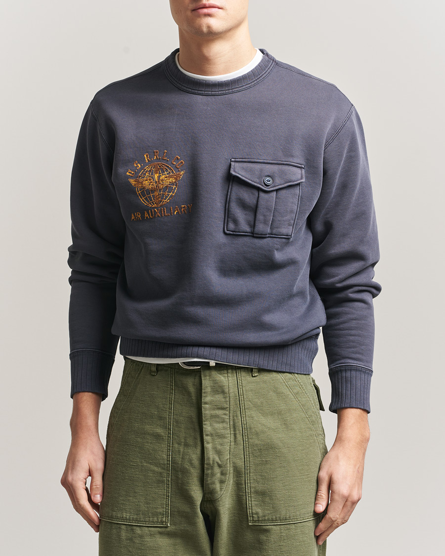 Uomini | Maglieria | RRL | Training Crew Sweatshirt Faded Blue
