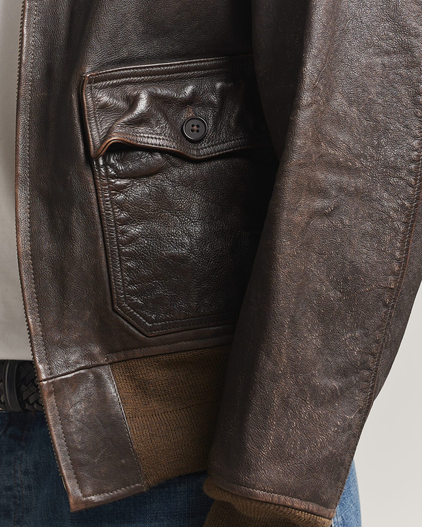 Uomini | Giacche | RRL | Pratt Leather Jacket Vintage Brown