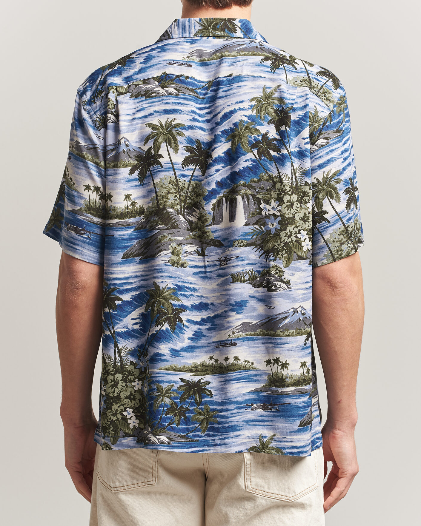 Uomini | Camicie | RRL | Printed Camp Shirt Blue