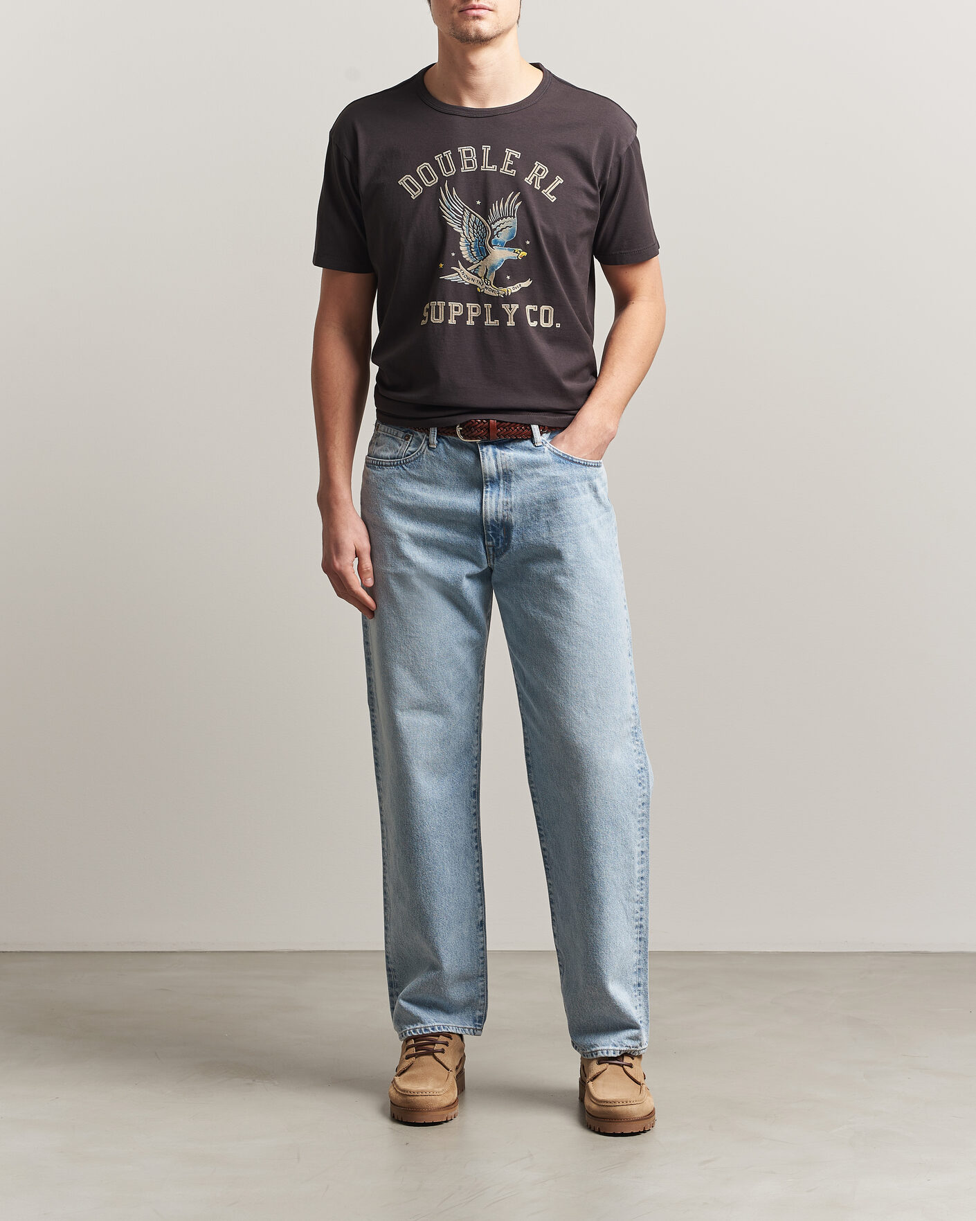 Uomini | T-shirt | RRL | Eagle Print Tee Faded Black