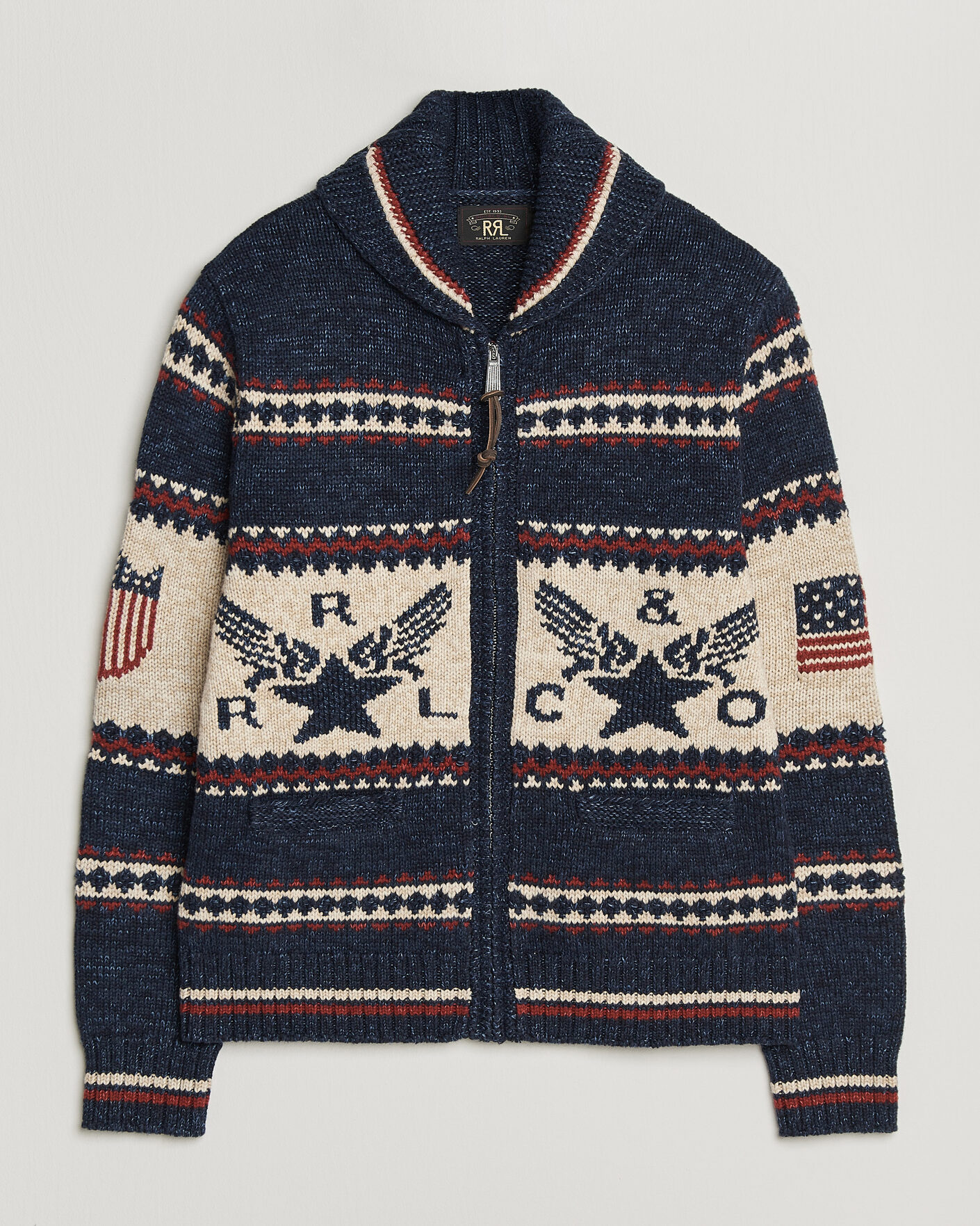 Uomini | Maglieria | RRL | Jacquard Shawl Cardigan Indigo