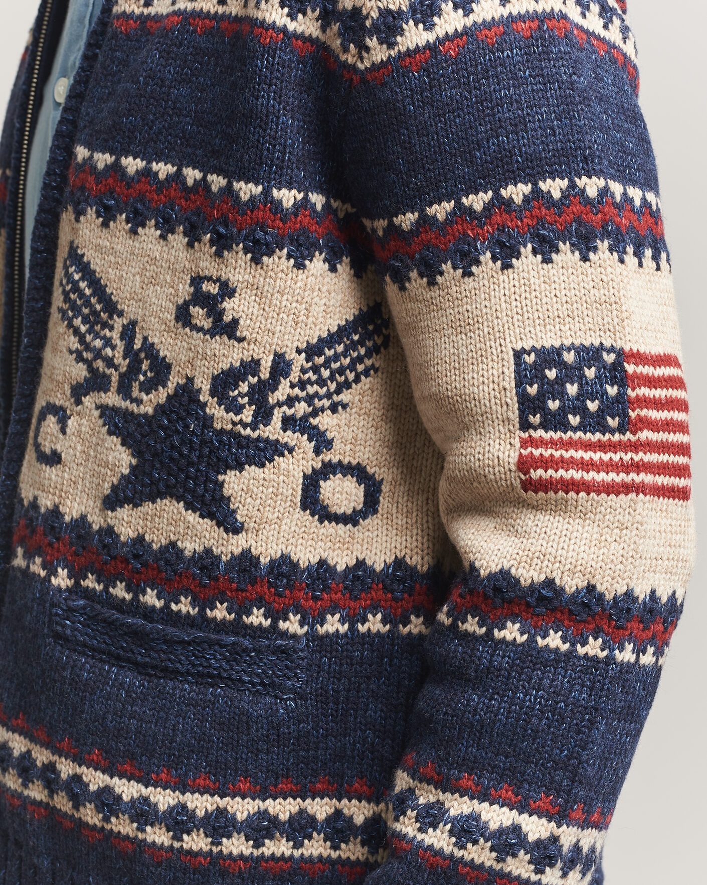 Uomini | Maglieria | RRL | Jacquard Shawl Cardigan Indigo