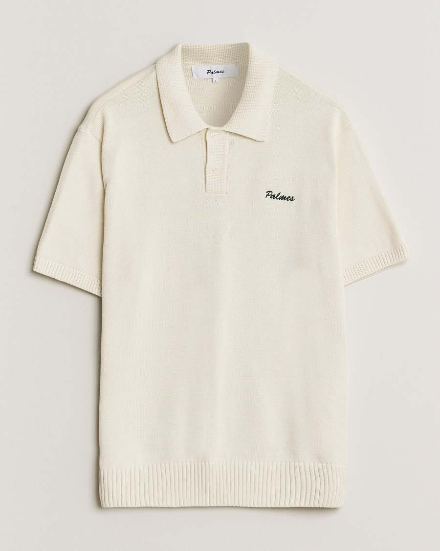 Uomini | Polo | Palmes | Cotton Knit Polo Off White