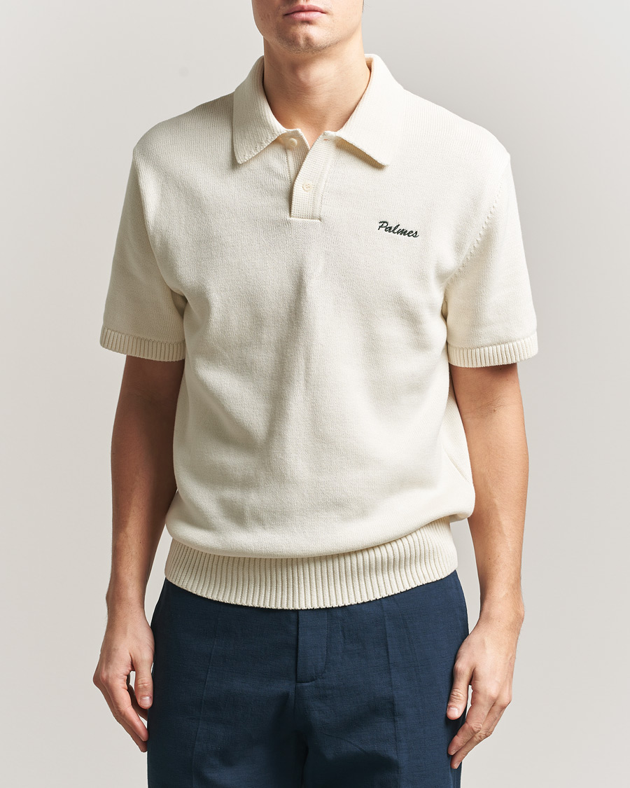 Uomini | Polo | Palmes | Cotton Knit Polo Off White