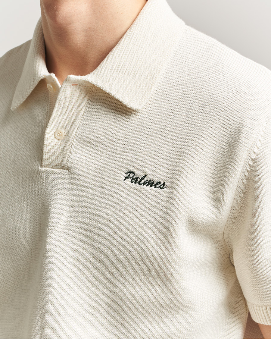 Uomini | Polo | Palmes | Cotton Knit Polo Off White