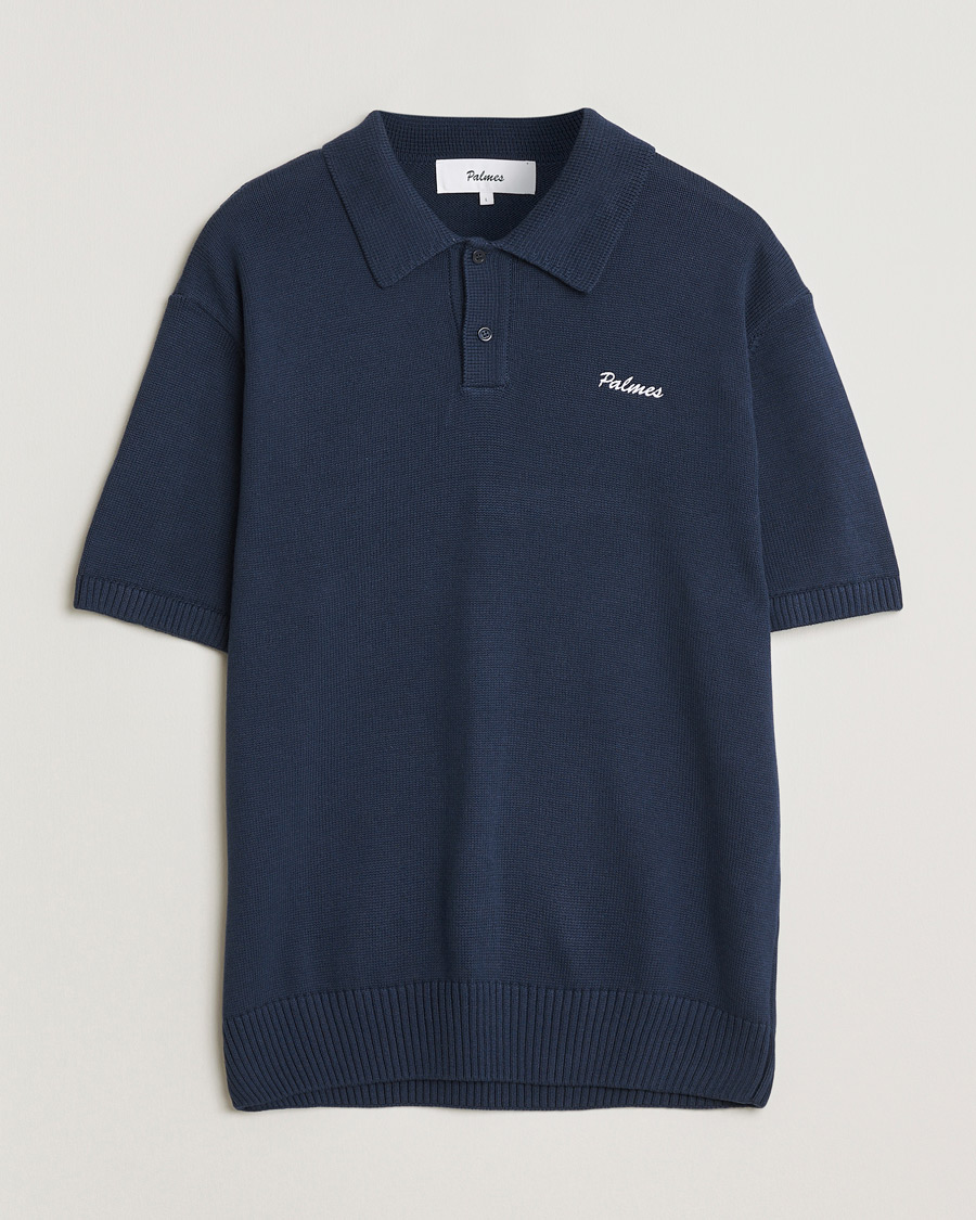 Uomini | Polo | Palmes | Cotton Knit Polo Navy