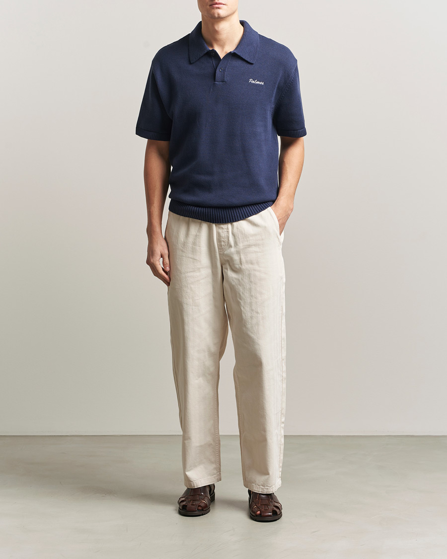 Uomini | Polo | Palmes | Cotton Knit Polo Navy
