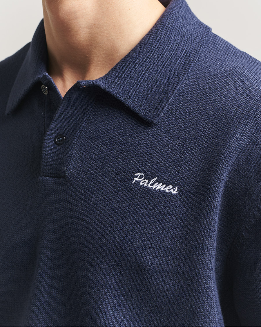 Uomini | Polo | Palmes | Cotton Knit Polo Navy