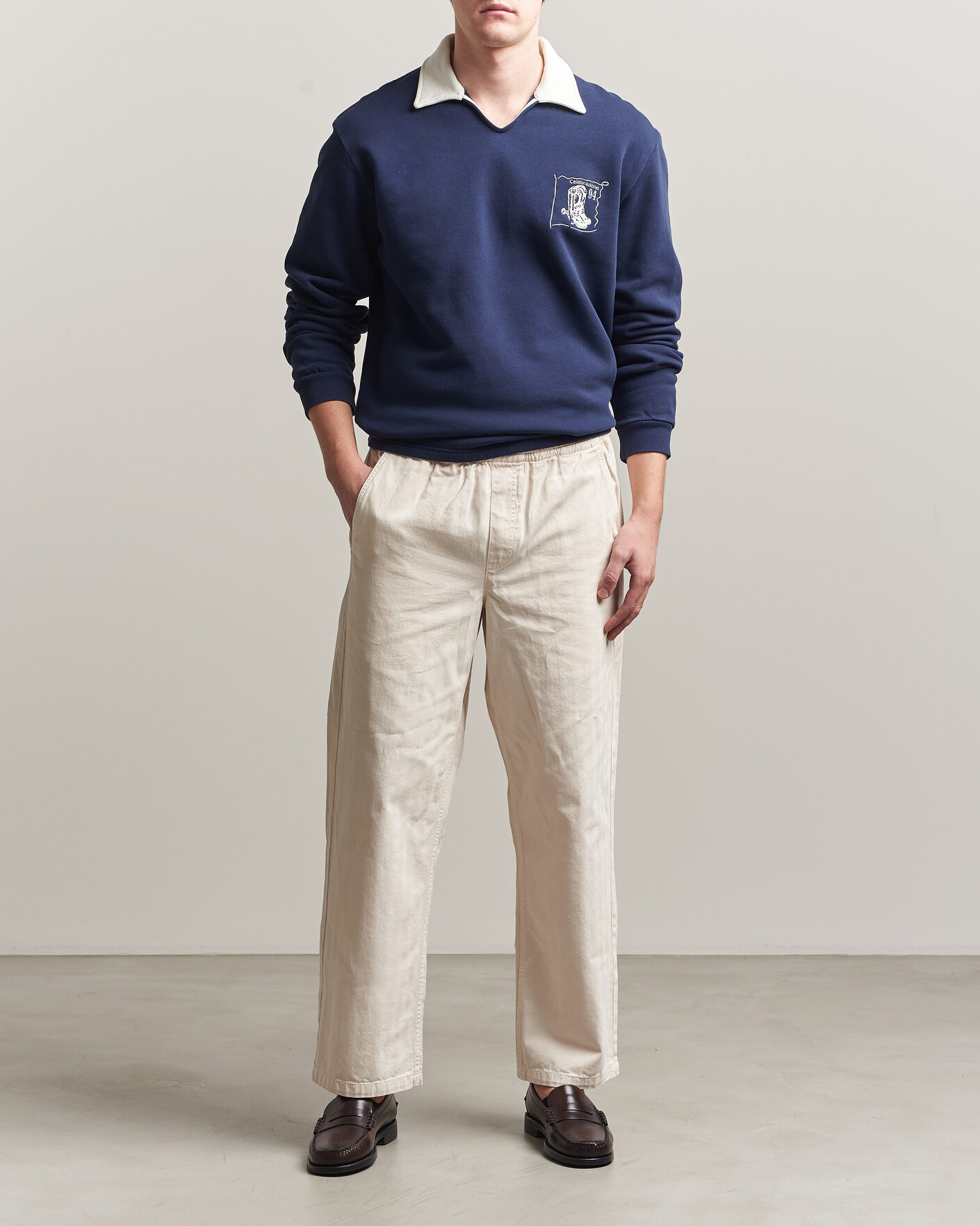 Uomini | Maglieria | Palmes | Boot Open Rugby Shirt Navy