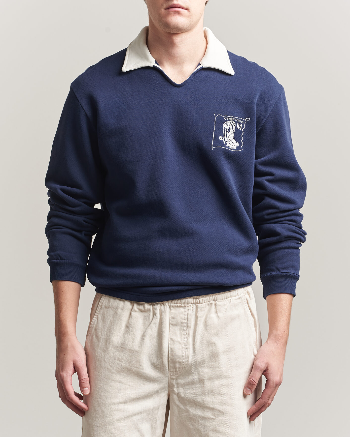 Uomini | Maglieria | Palmes | Boot Open Rugby Shirt Navy