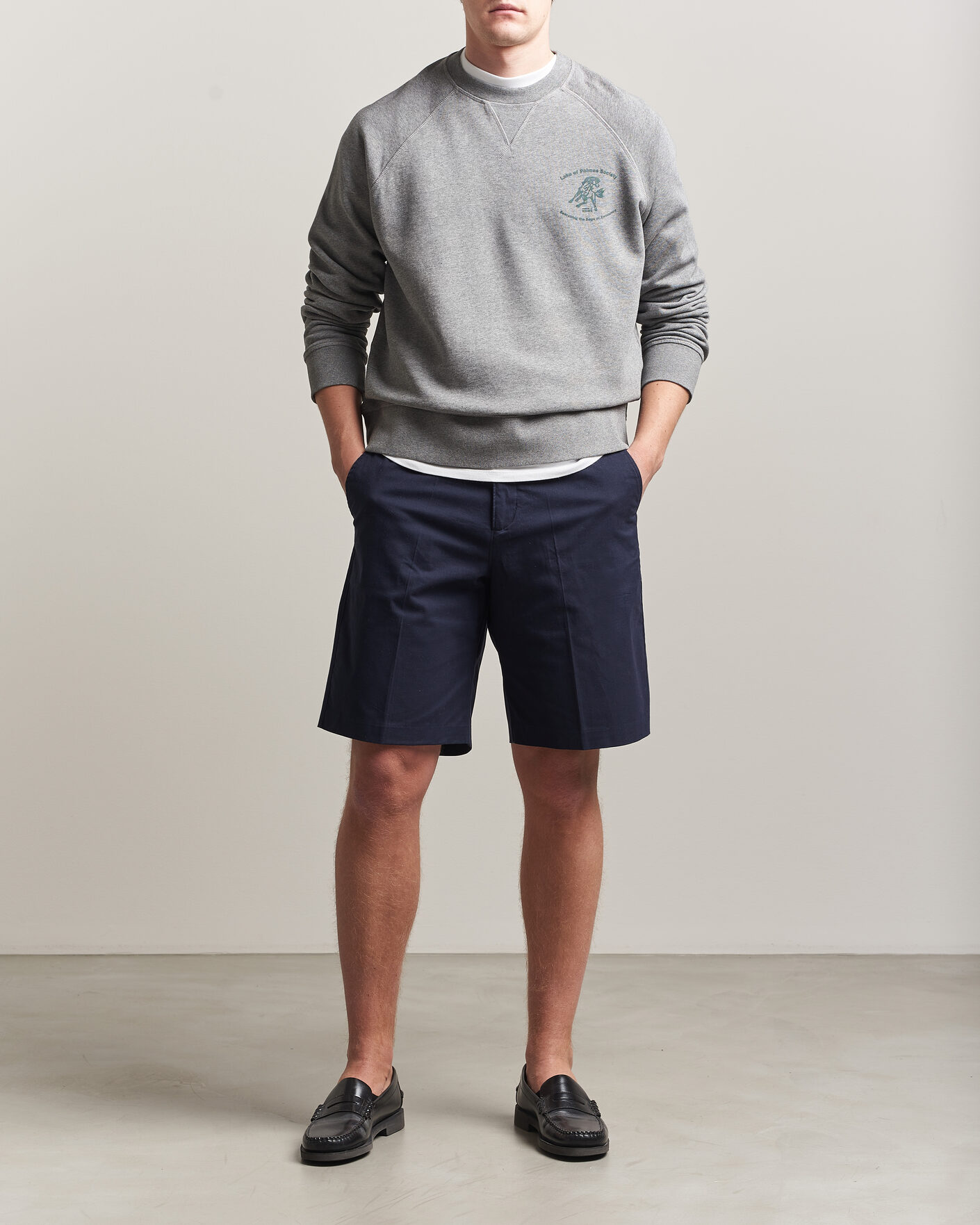 Uomini | Maglieria | Palmes | Lake Raglan Sweatshirt Grey Melange