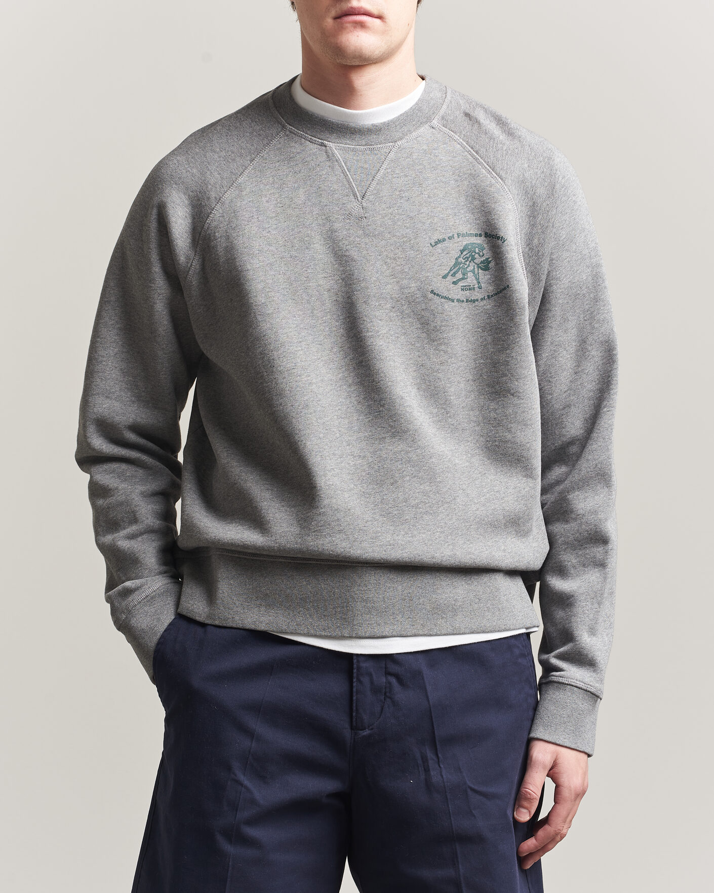 Uomini | Maglieria | Palmes | Lake Raglan Sweatshirt Grey Melange