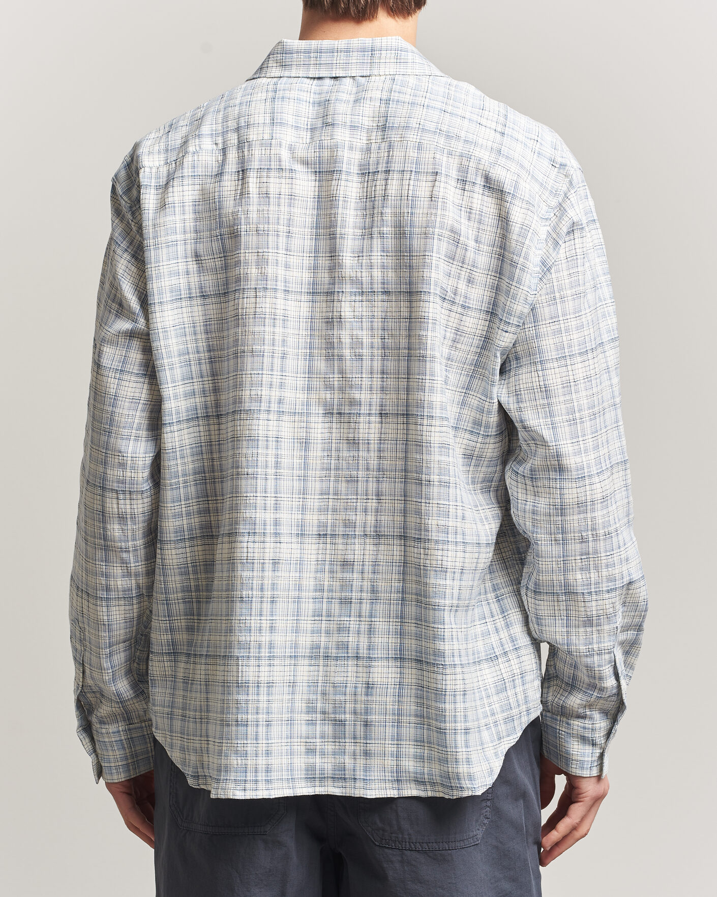 Uomini | Camicie | Palmes | Cotton/Linen Shirt Light Blue Check
