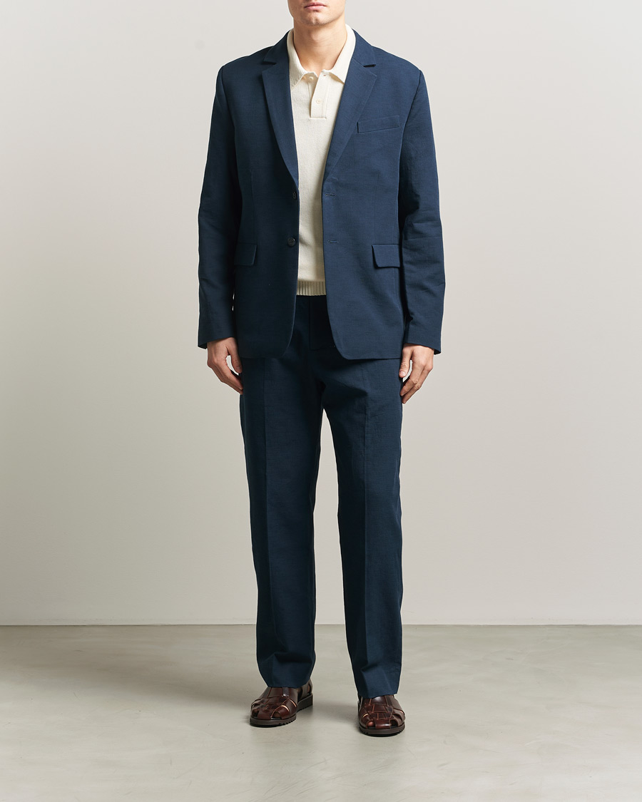 Uomini | Blazers | Palmes | Single Breasted Cotton Blazer Navy