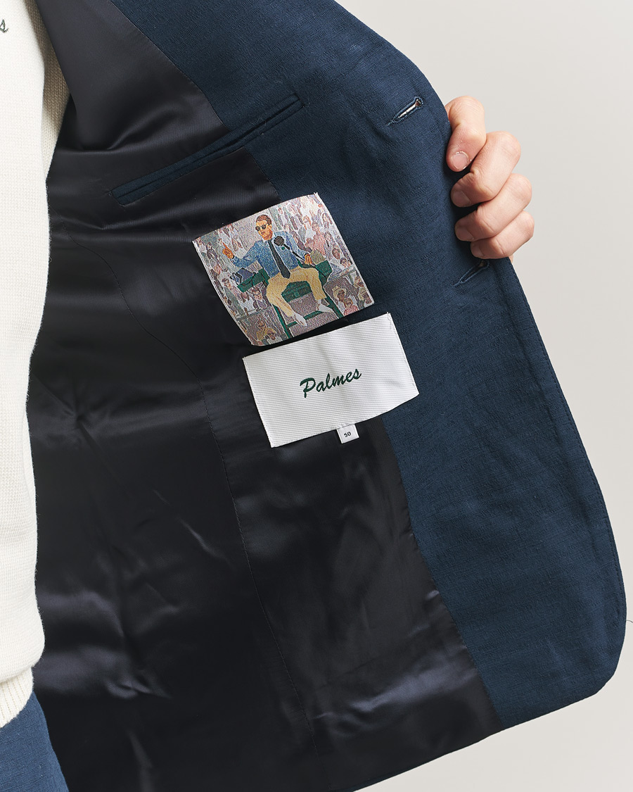 Uomini | Blazers | Palmes | Single Breasted Cotton Blazer Navy