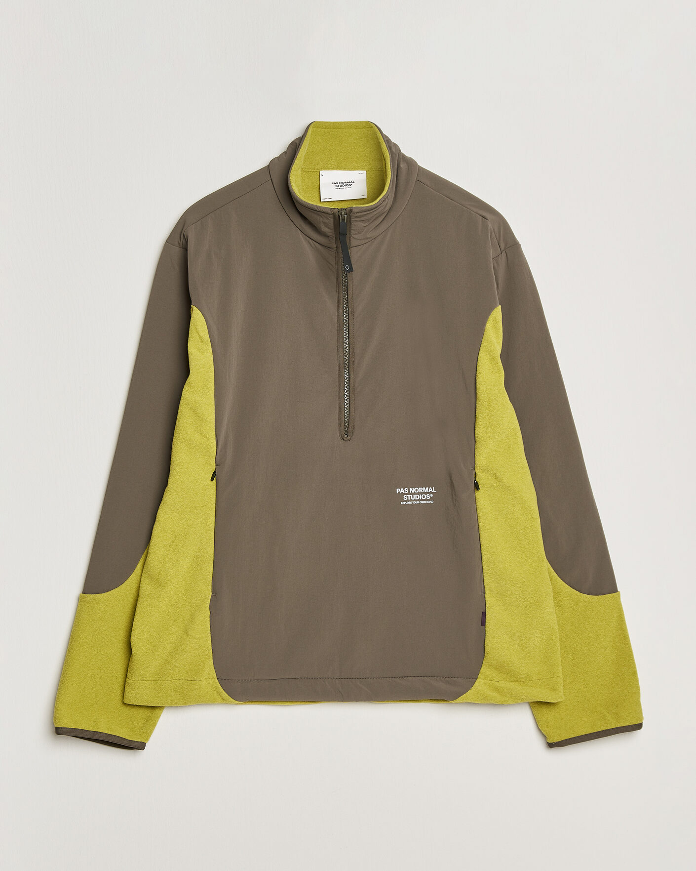 Uomini | Maglieria | Pas Normal Studios | Off Race Light Fleece Half Zip Moss Green