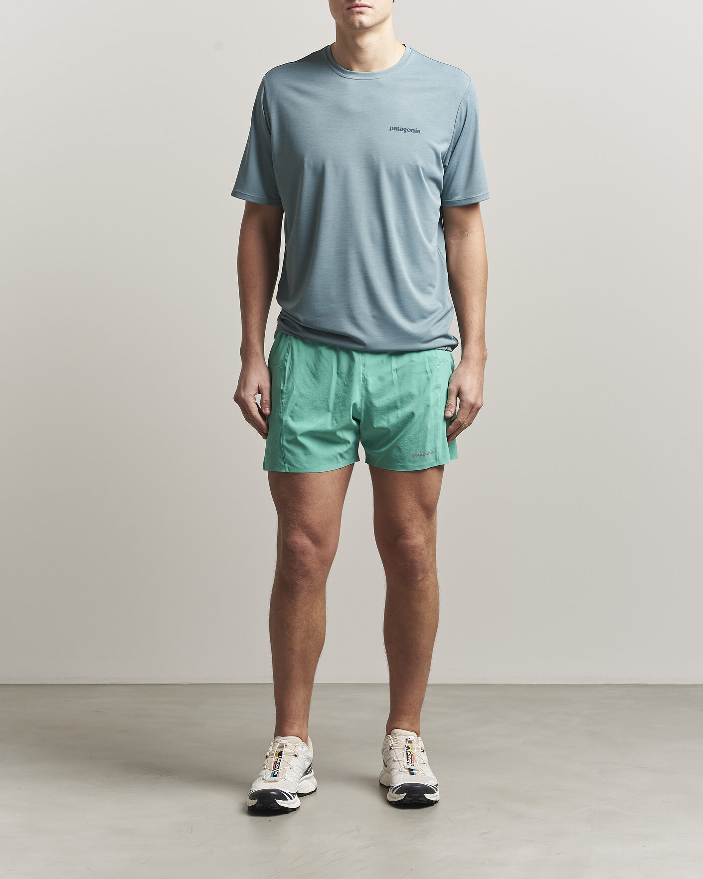 Uomini | T-shirt | Patagonia | Cap Cool Daily Logo T-Shirt Blue Sage