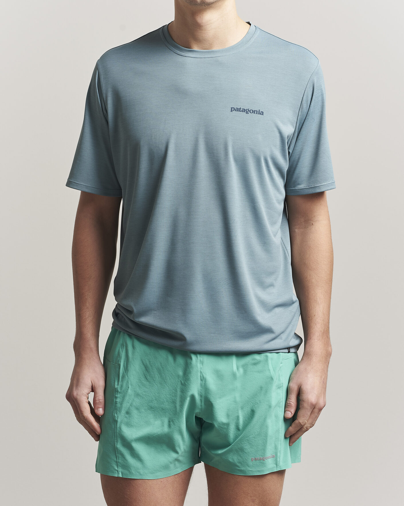 Uomini | T-shirt | Patagonia | Cap Cool Daily Logo T-Shirt Blue Sage