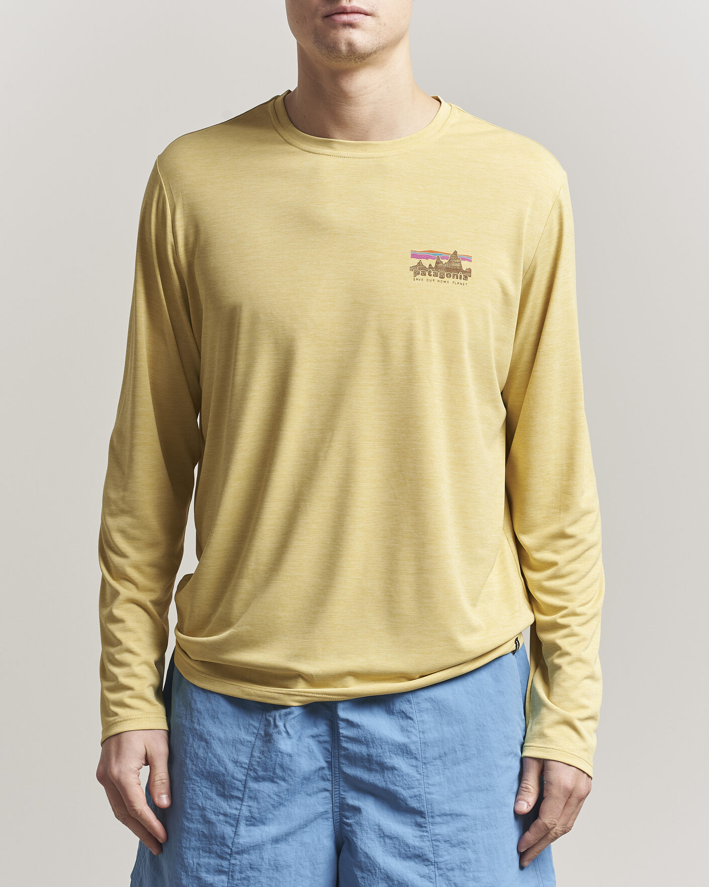 Uomini | T-shirt | Patagonia | 73 Skyline Cap Cool Daily Long Sleeve T-Shirt Yellow