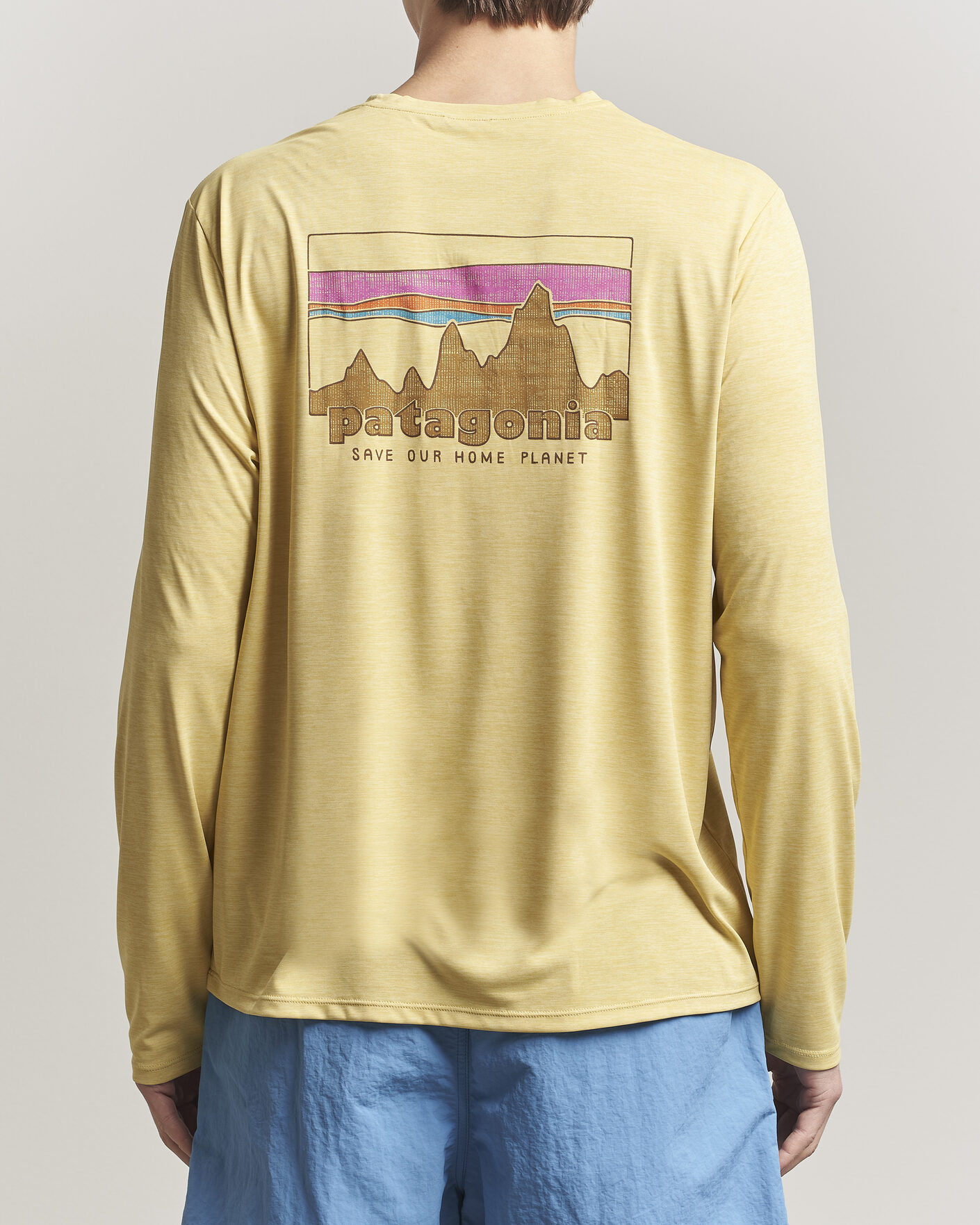 Uomini | T-shirt | Patagonia | 73 Skyline Cap Cool Daily Long Sleeve T-Shirt Yellow