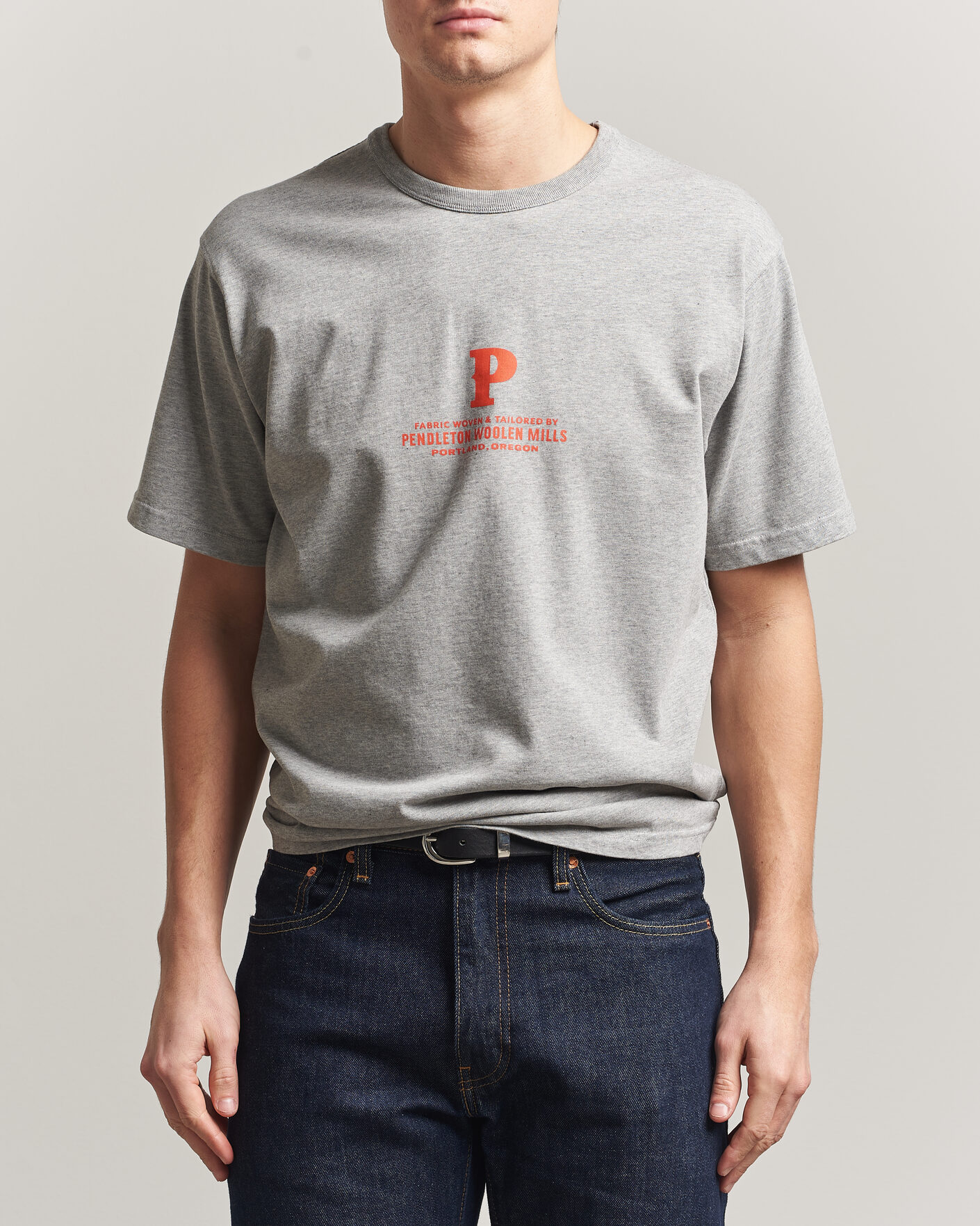 Uomini | T-shirt | Pendleton | Heavyweight P Tee Ash Heather Grey