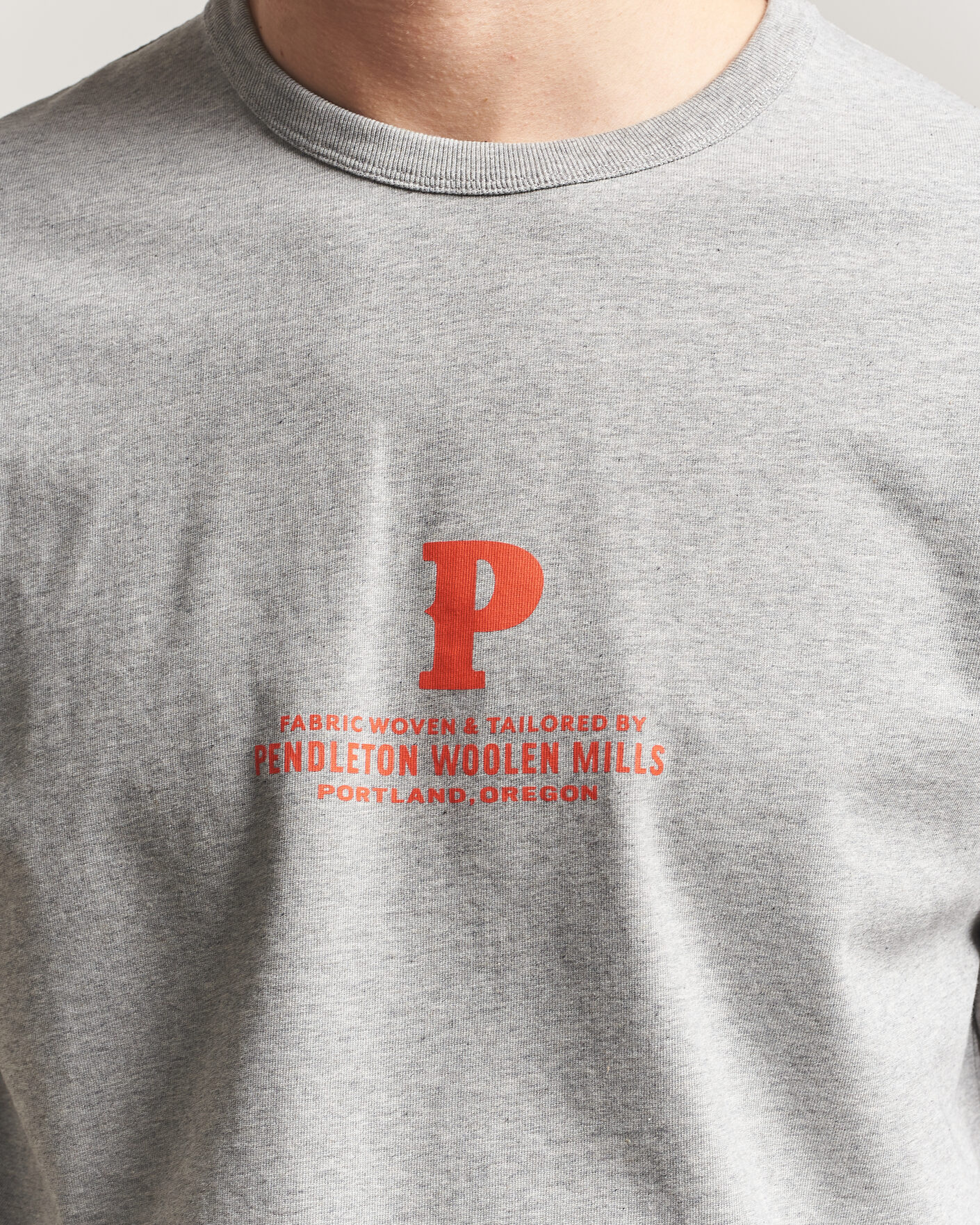 Uomini | T-shirt | Pendleton | Heavyweight P Tee Ash Heather Grey