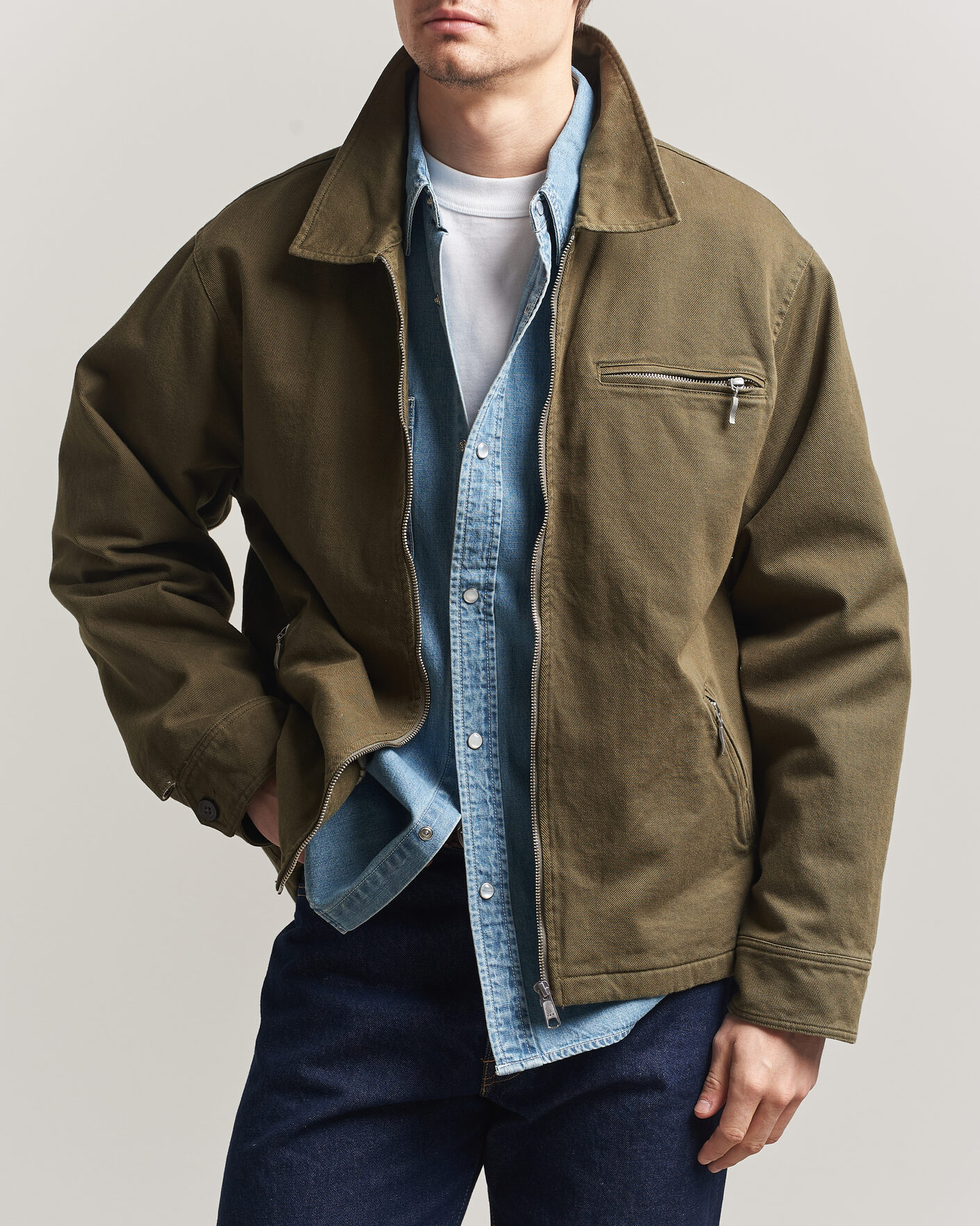 Uomini | Giacche | Pendleton | Blandet Lined Bomber Jacket Sage