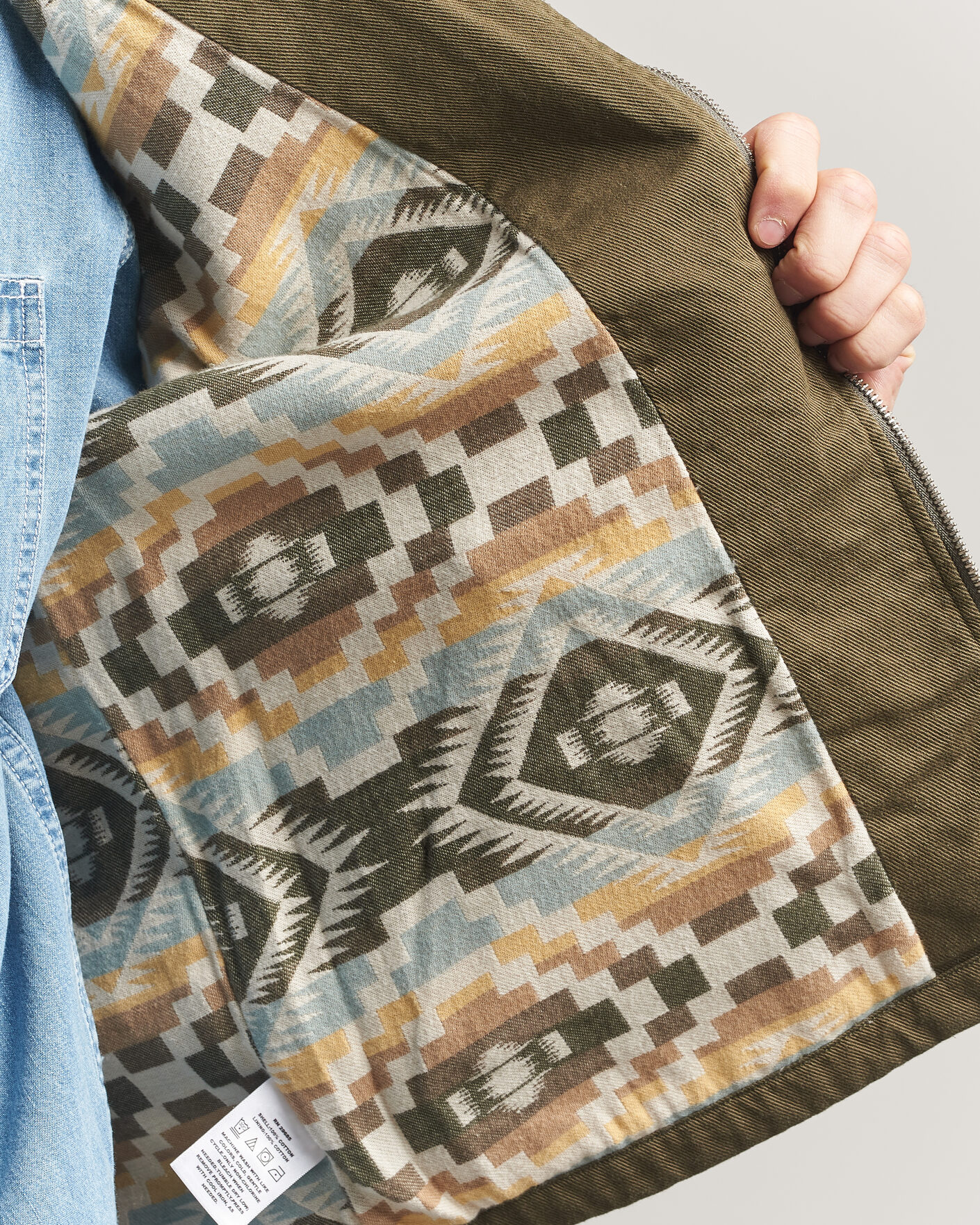 Uomini | Giacche | Pendleton | Blandet Lined Bomber Jacket Sage