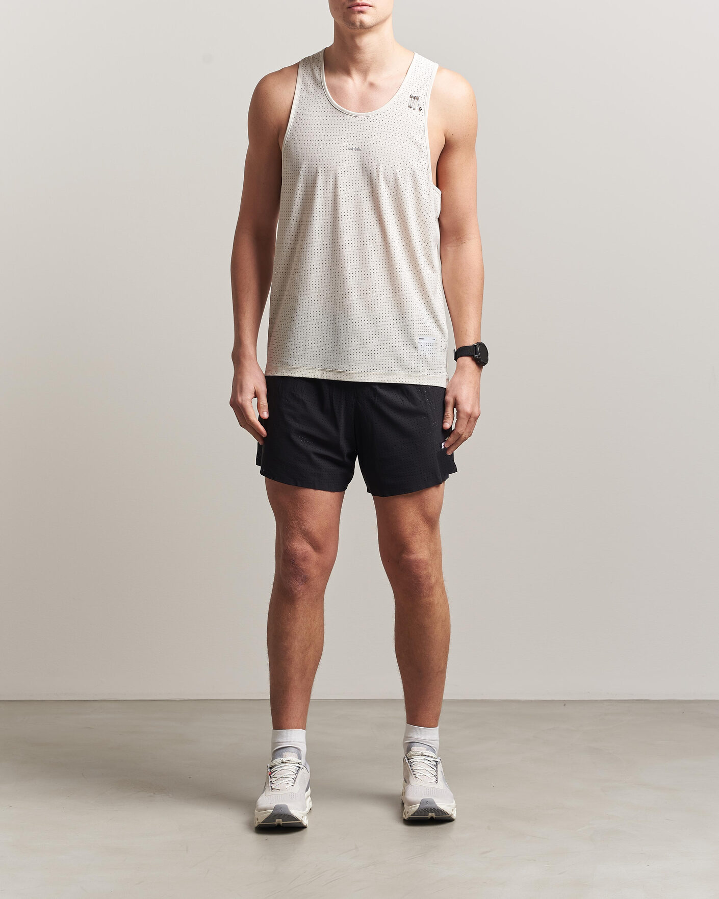 Uomini | T-shirt | Satisfy | Space-O Singlet Chalk