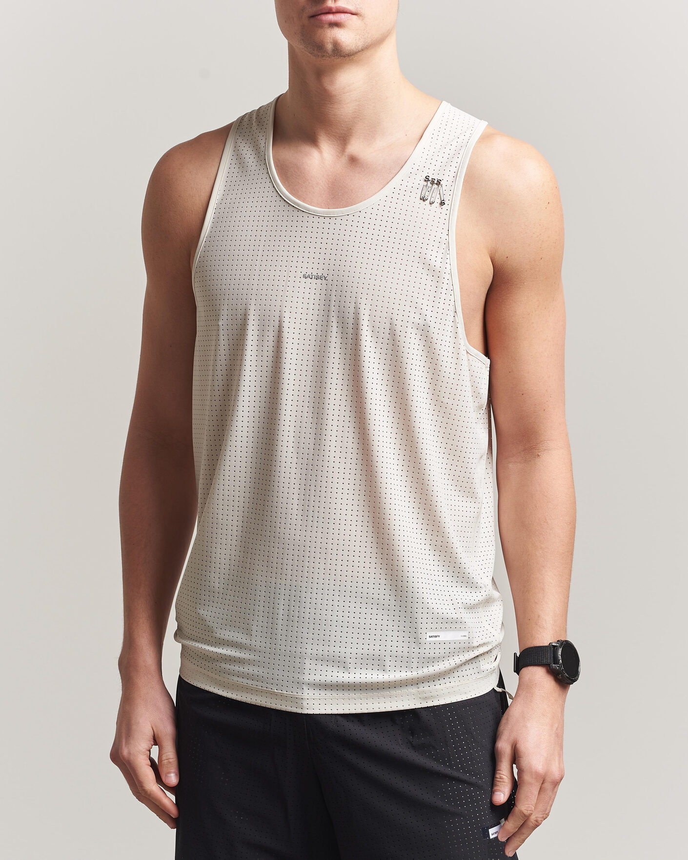 Uomini | T-shirt | Satisfy | Space-O Singlet Chalk
