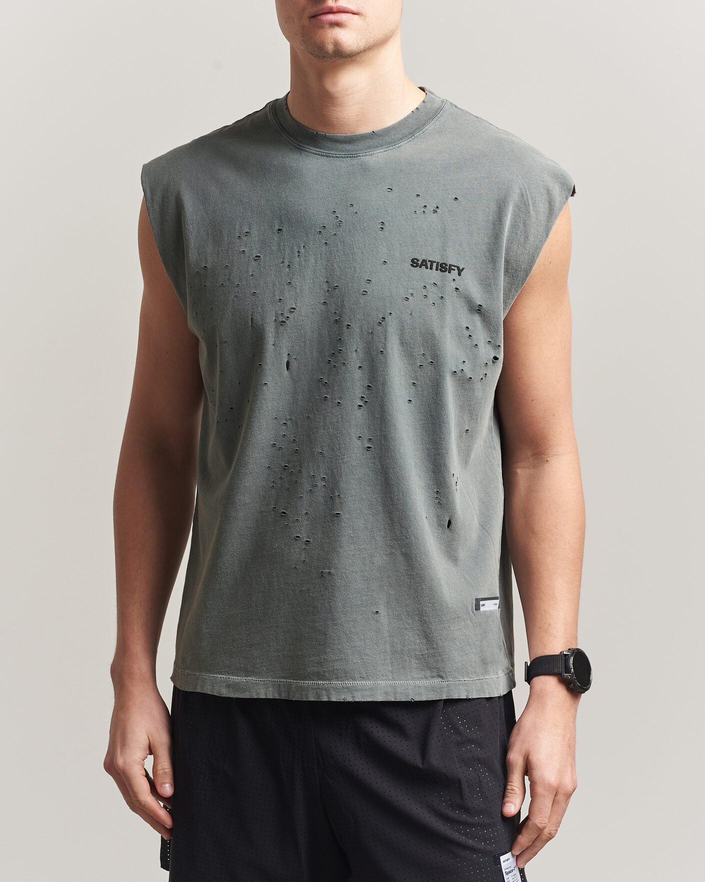 Uomini | T-shirt | Satisfy | MothTech Muscle Tee Faded Black