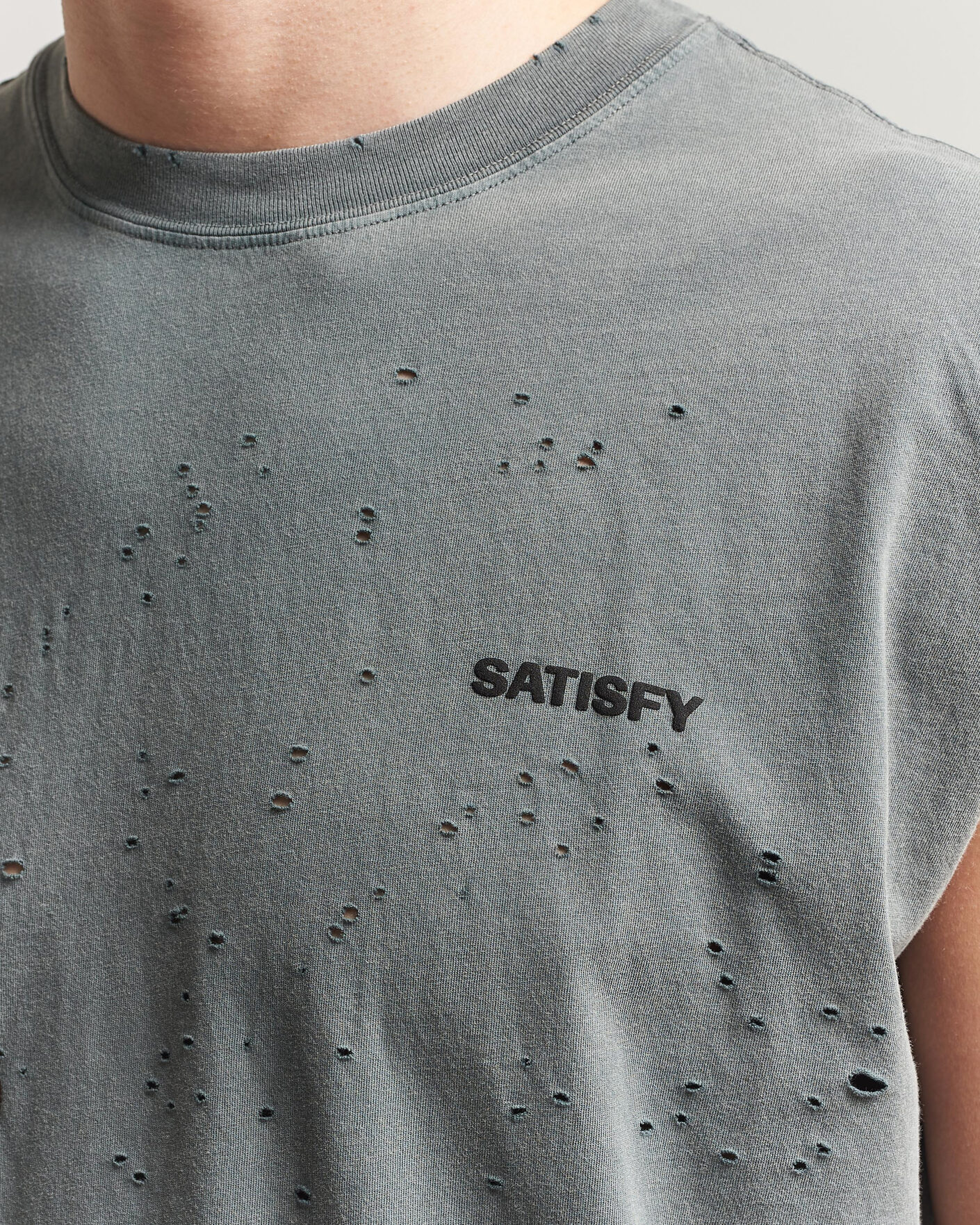 Uomini | T-shirt | Satisfy | MothTech Muscle Tee Faded Black