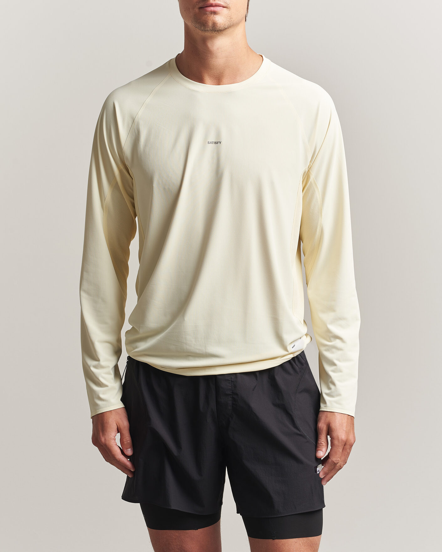 Uomini | T-shirt | Satisfy | AuraLite UV Long Sleeve T-Shirt Transparent Yellow