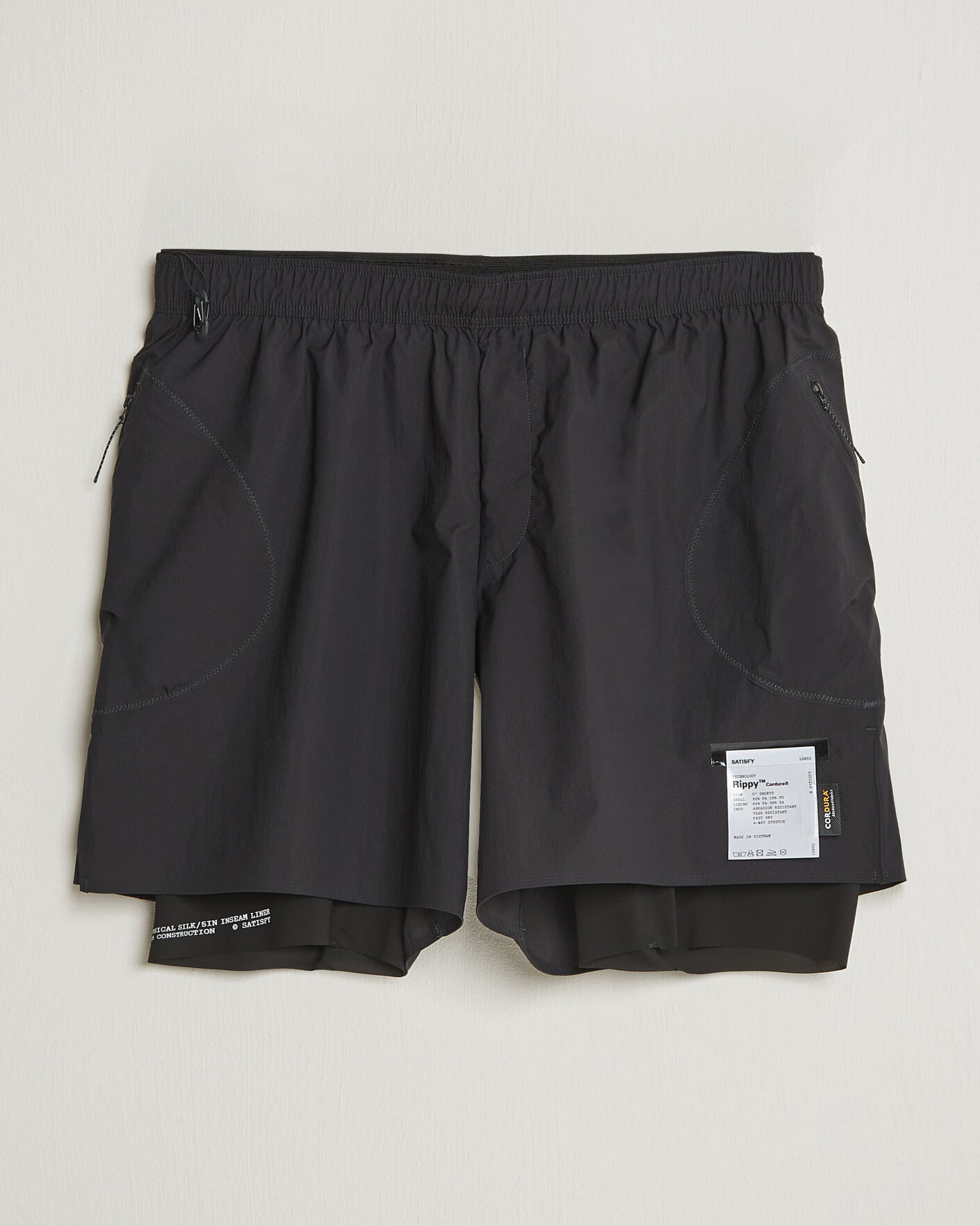 Uomini | Pantaloncini | Satisfy | Rippy Cordura 5 Inch Shorts Black