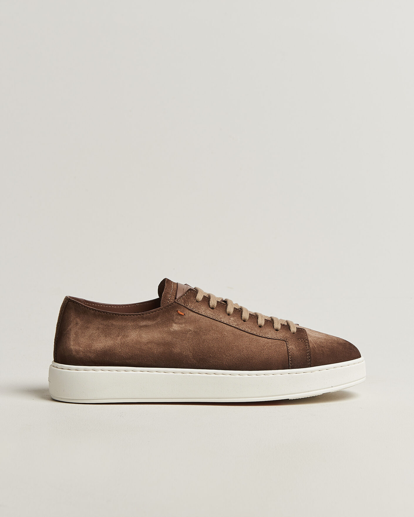 Uomini | Sneakers | Santoni | Cleanic Silk Suede Sneakers Dark Brown