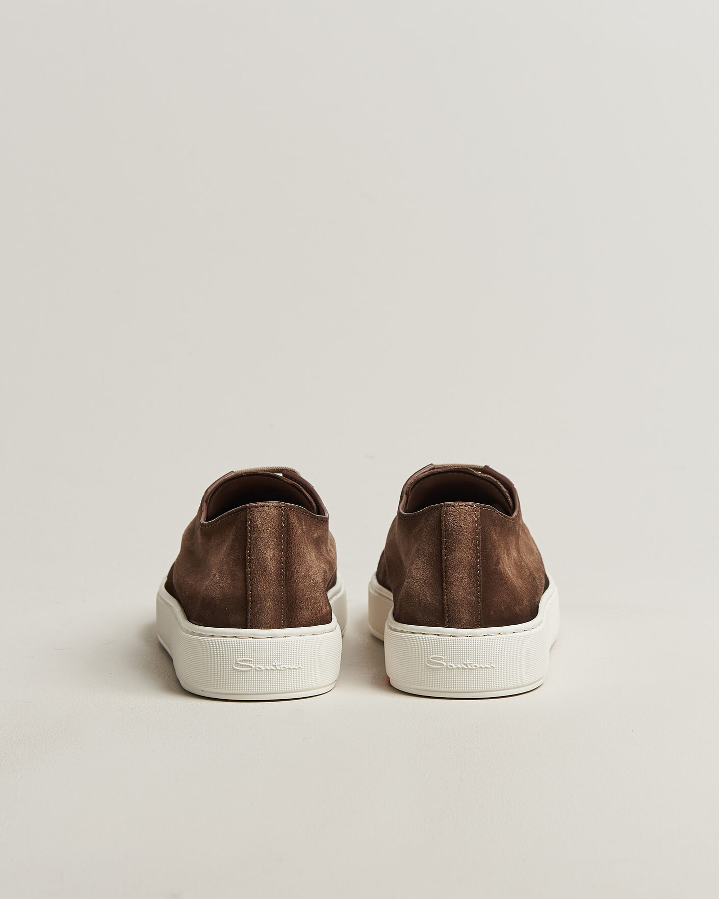 Uomini | Sneakers | Santoni | Cleanic Silk Suede Sneakers Dark Brown