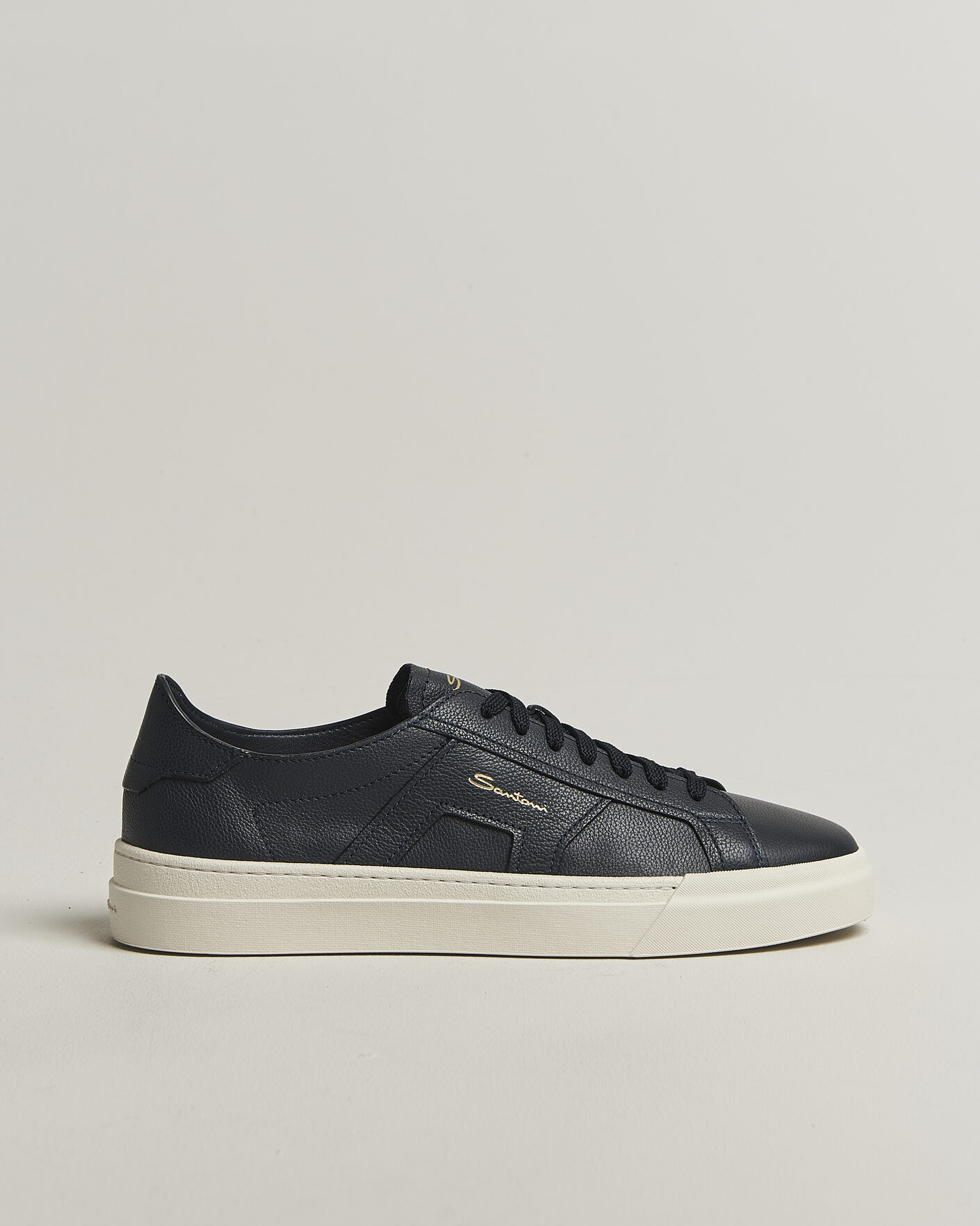 Uomini | Sneakers | Santoni | Double Buckle Sneakers Navy Calf